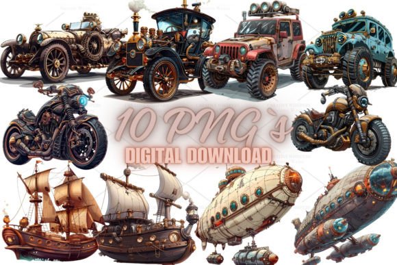 Download Steampunk Vehicle Clipart, PNG 5S-45 - Vehicle Collection