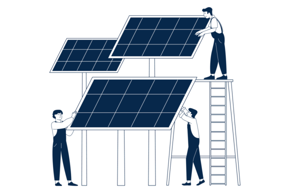 Download People Constructing Solar Panels. Techno - Techno Collection