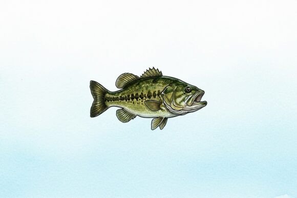 Download Largemouth Bass Watercolor Clipart - Bass Collection